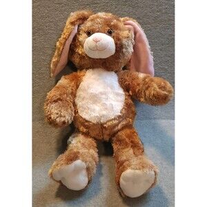 Build A Bear Bunny Rabbit Plush Tan Brown and White Heart Nose 17"